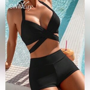 SWIM VCAY🐝CROSS HALTER TRUNKINI